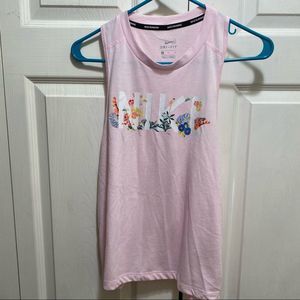 Nike Running Dri-Fit Pink Racer Back Floral Tank Top